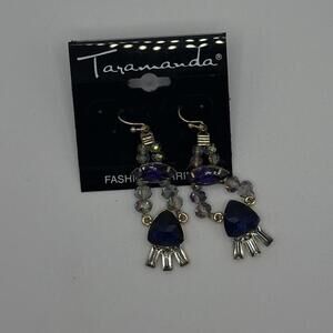 Taramanda Purple & Blue Gem Dangle Earrings